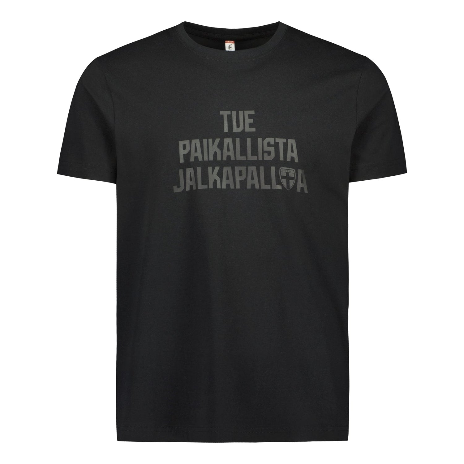 Tue paikallista jalkapalloa Black Edition t-paita, Musta
