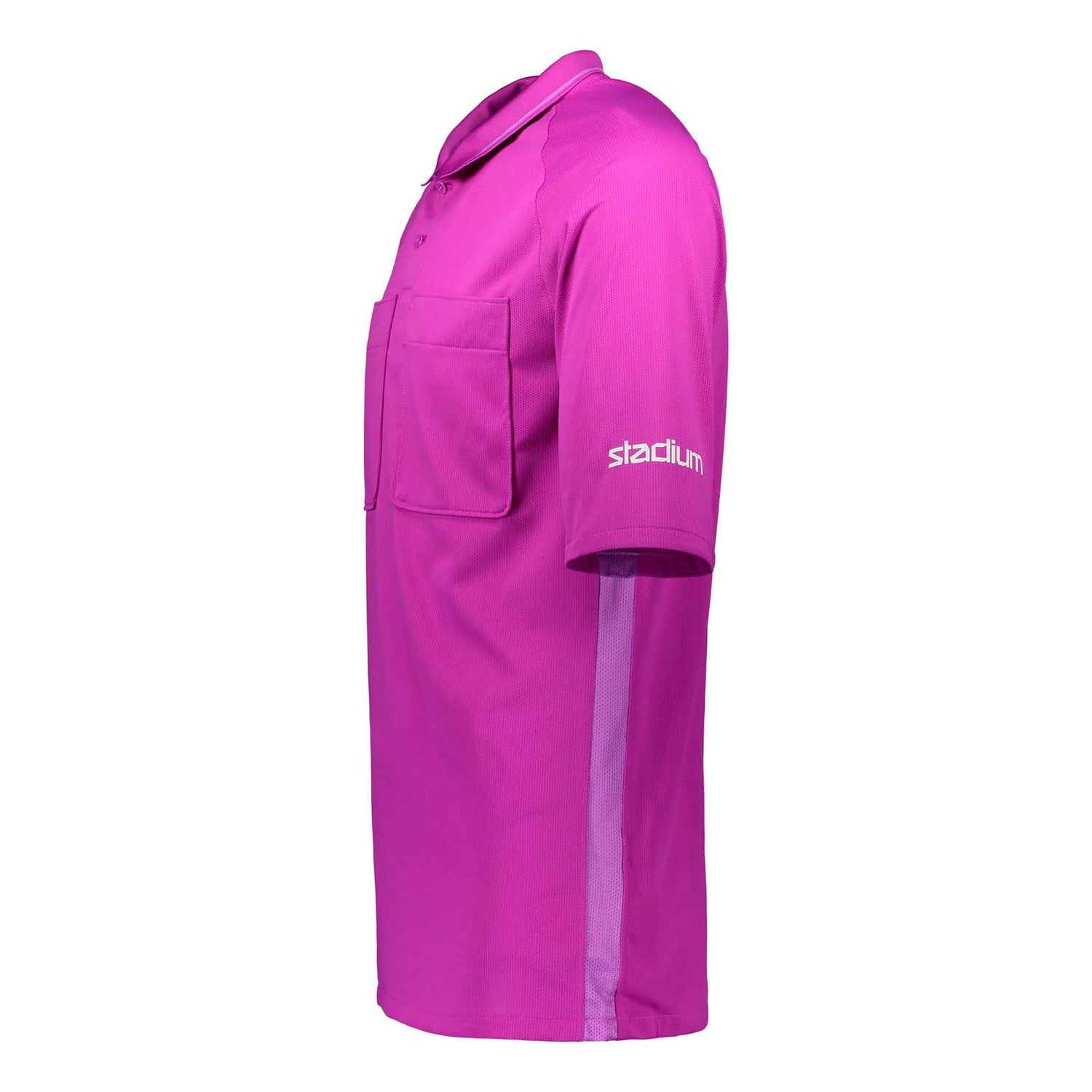 Pinkki, tuomarille tarkoitettu Niken lyhythihainen paita. Niken DRI-Fit materiaali tekee paidasta hengittävän ja pitää ihon kuivana.