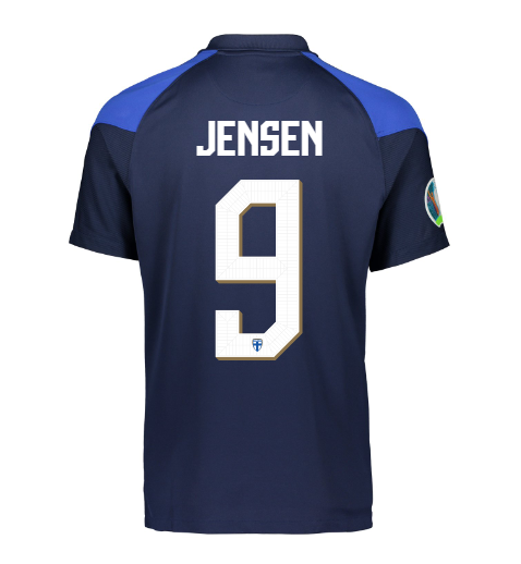 Suomi Virallinen Vieraspelipaita EURO2020 Limited edition F. Jensen painatus
