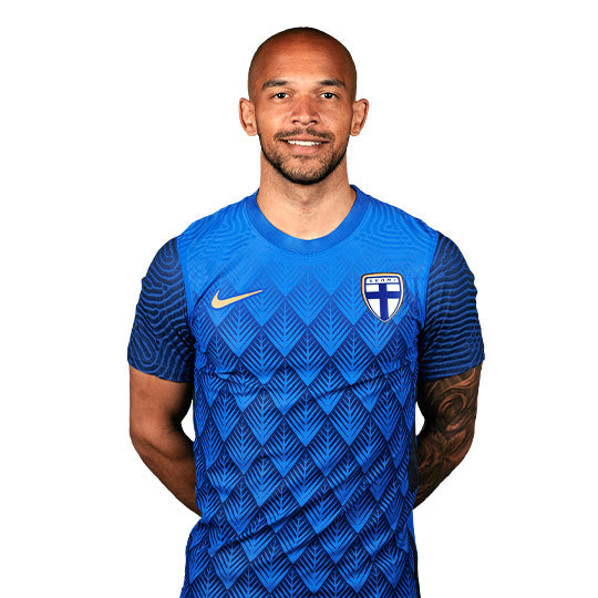 Suomi Virallinen Vieraspelipaita 2022/23, Alho painatus