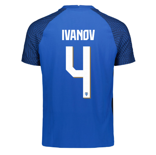 Suomi Virallinen Vieraspelipaita 2022/23, Ivanov painatus