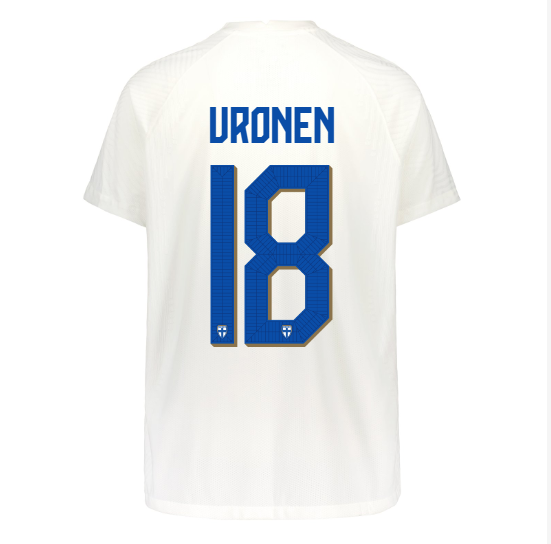 Suomi Virallinen Kotipelipaita 2022/23, Uronen painatus