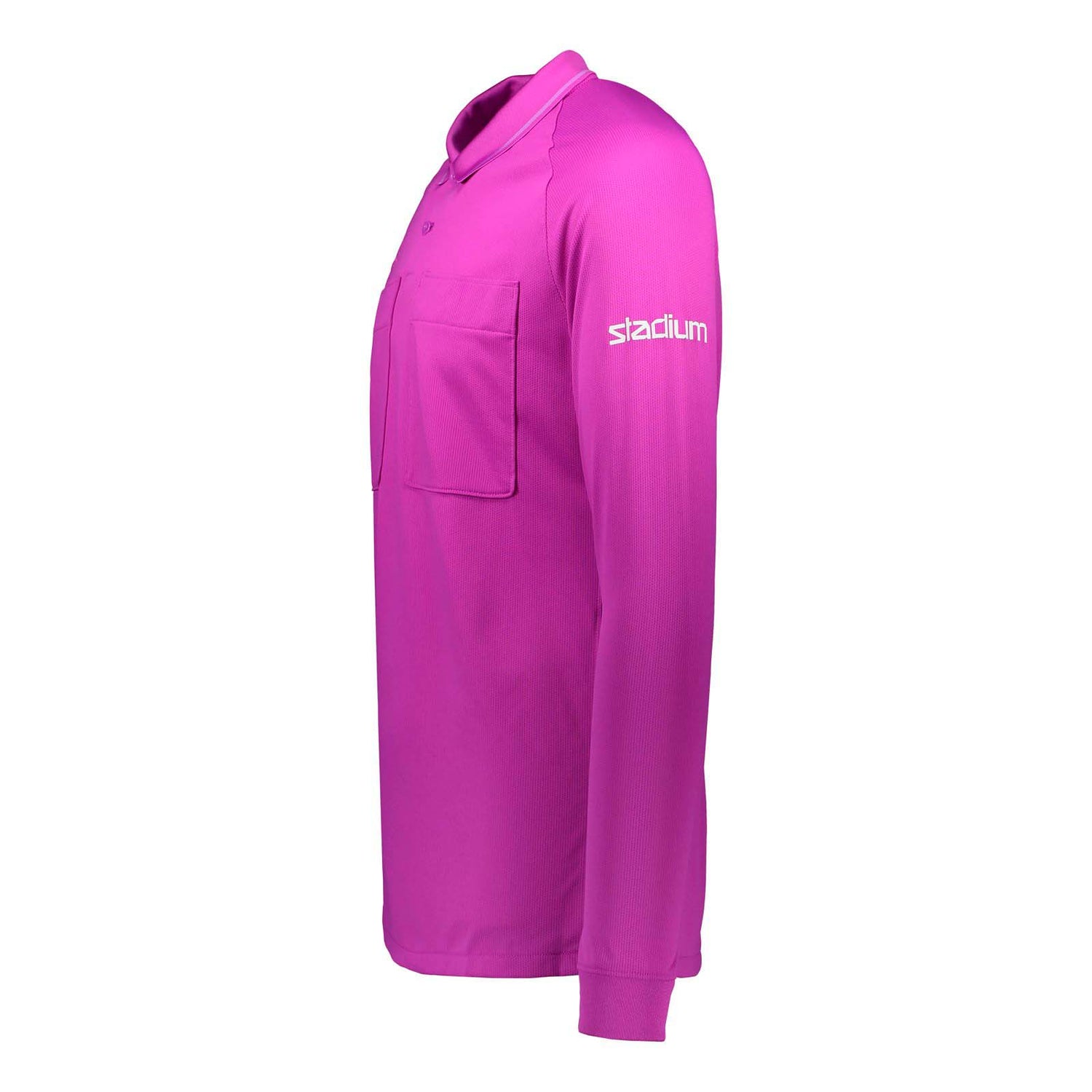 Tuomarille tarkoitettu pinkki Niken pitkähihainen paita. Niken DRI-Fit materiaali tekee paidasta hengittävän ja pitää ihon kuivana.